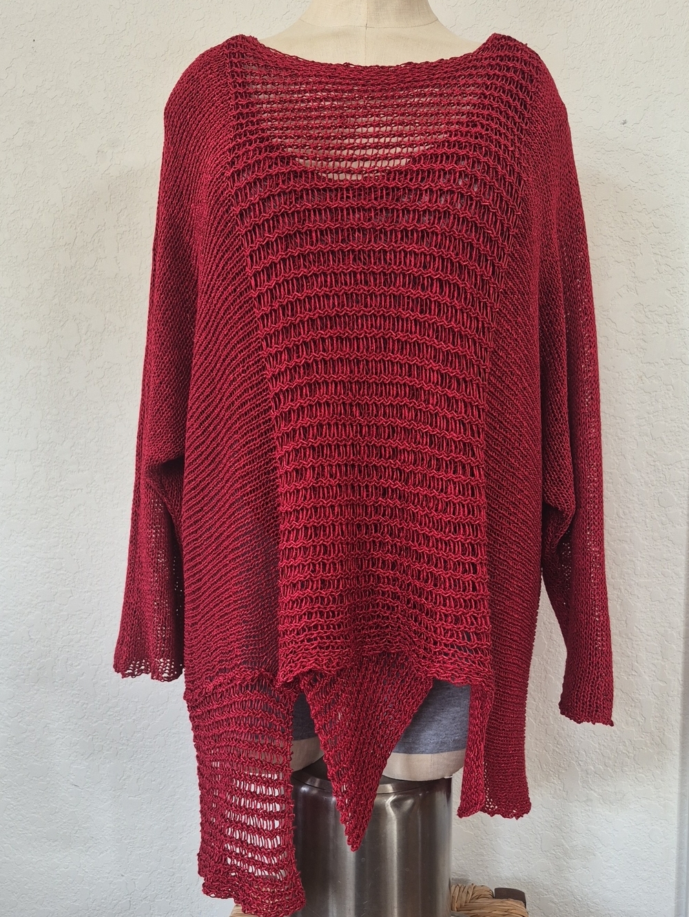 B&K Moda Bohemian Airy Open Knit Top